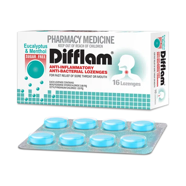 Difflam Anti-Inflammatory & Anti-Bacterial Lozenges - Eucalyptus & Menthol